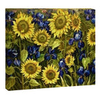 Sunflowers & Blue Irises by Vincent van Gogh Canvas Print Gallery Image 3
