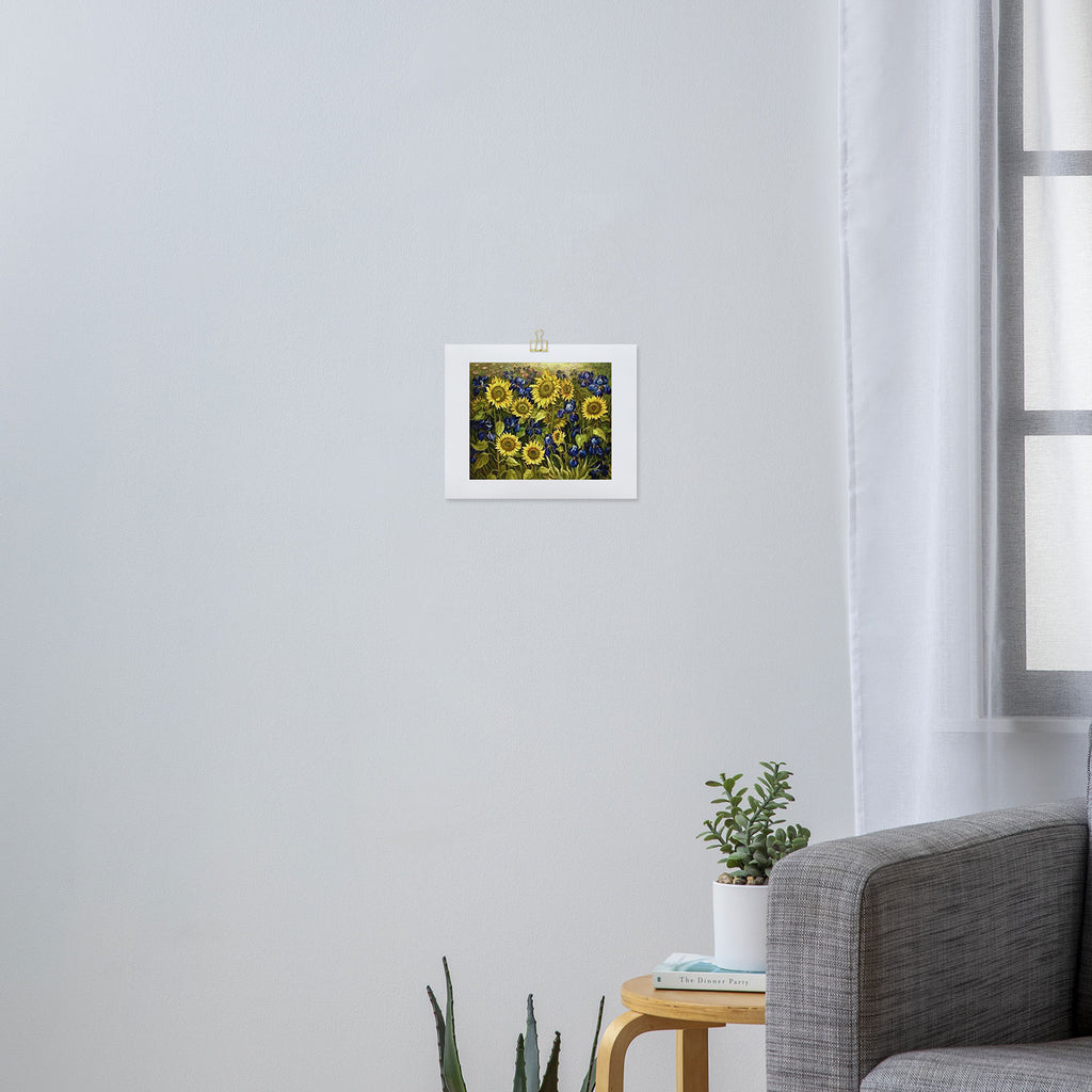 Sunflowers & Blue Irises by Vincent van Gogh Art Print Gallery Image 3