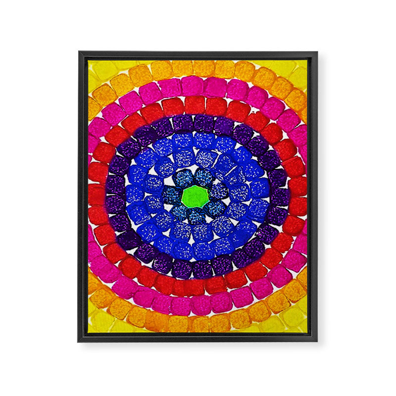 'Sunrise Over Harlem,' portrait painting in the style of Alma Thomas Framed Canvas Print Gallery Image 8