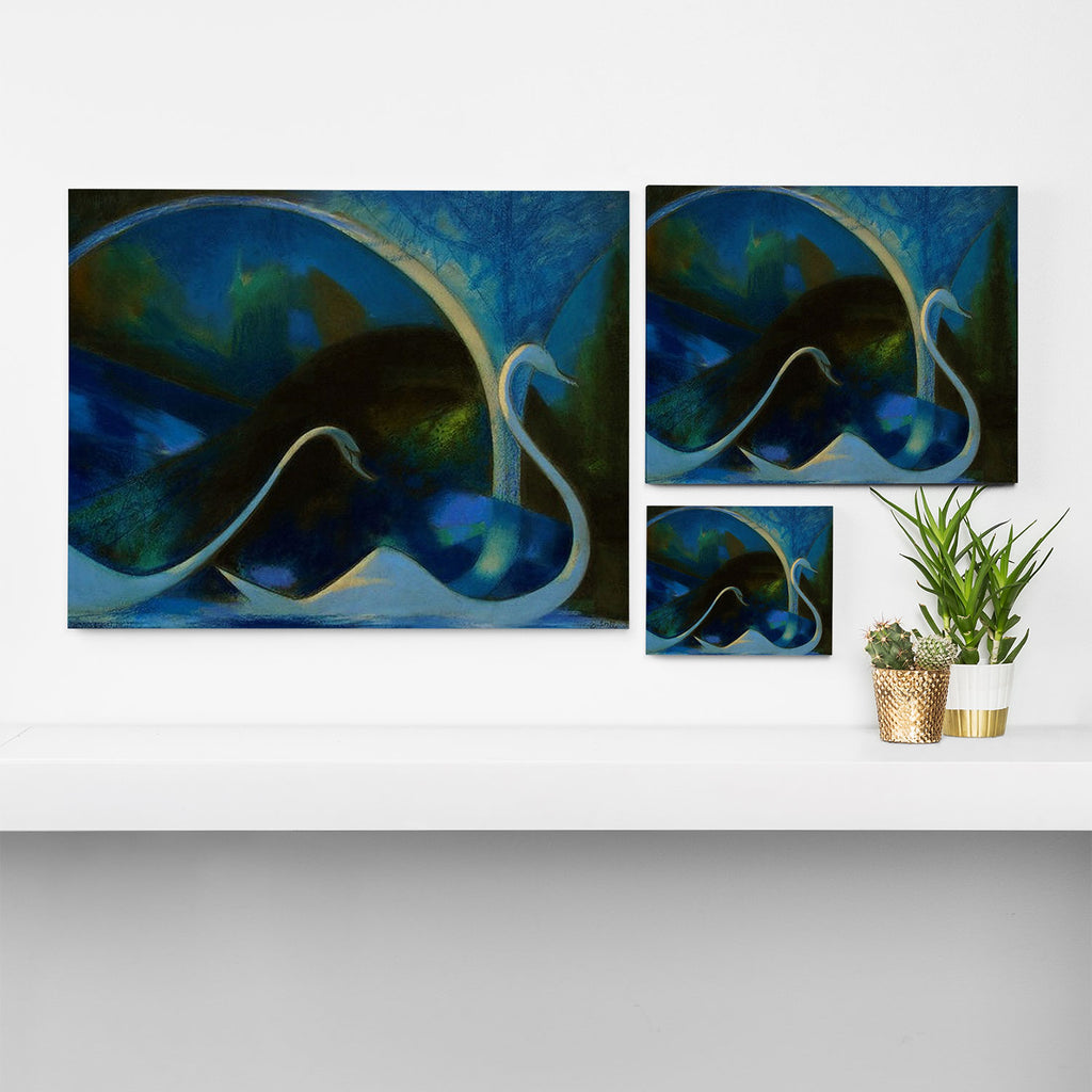 Swans (Night) Central Park, Gapstow Bridge New York by Joseph Stella Canvas Print Gallery Image 3