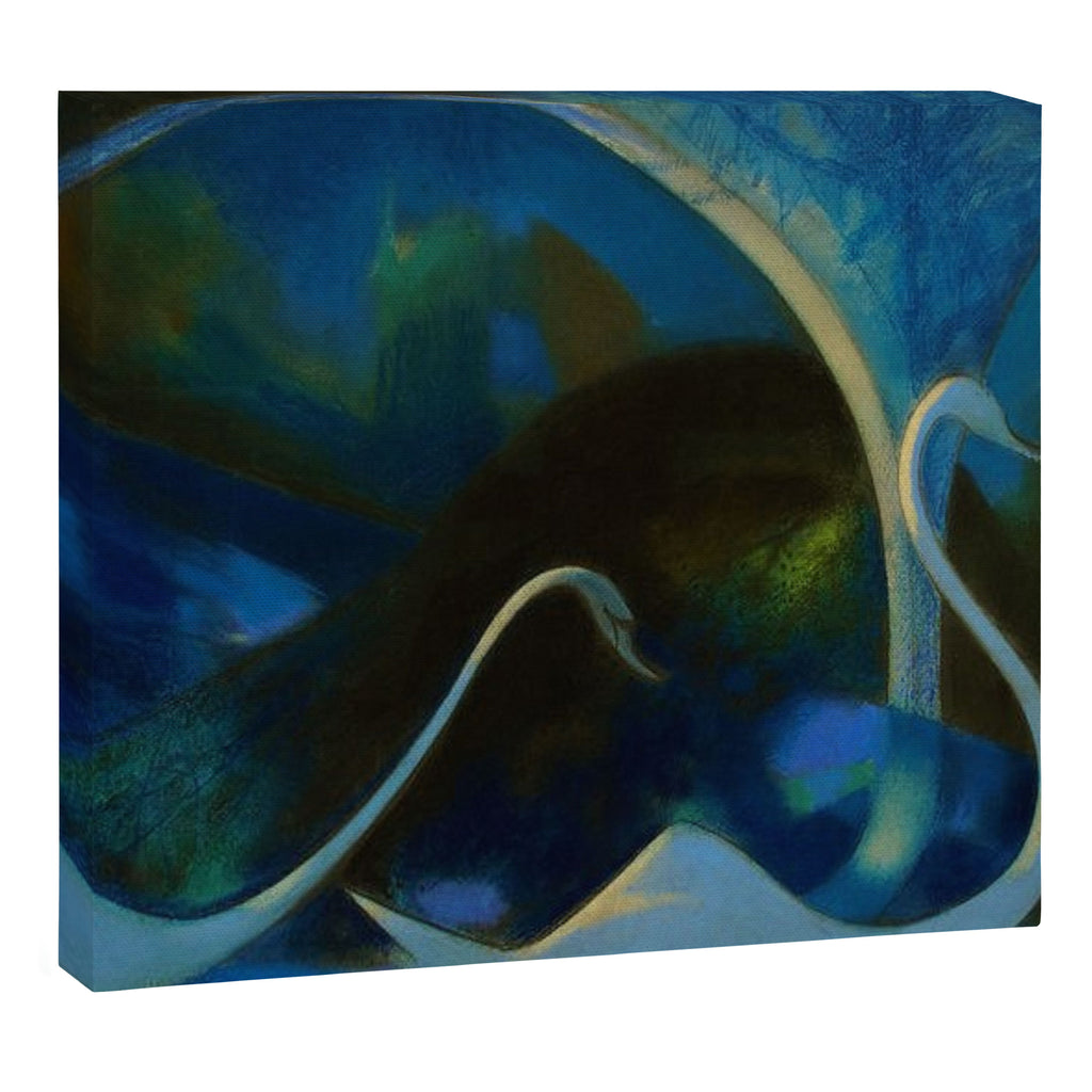 Swans (Night) Central Park, Gapstow Bridge New York by Joseph Stella Canvas Print Gallery Image 3