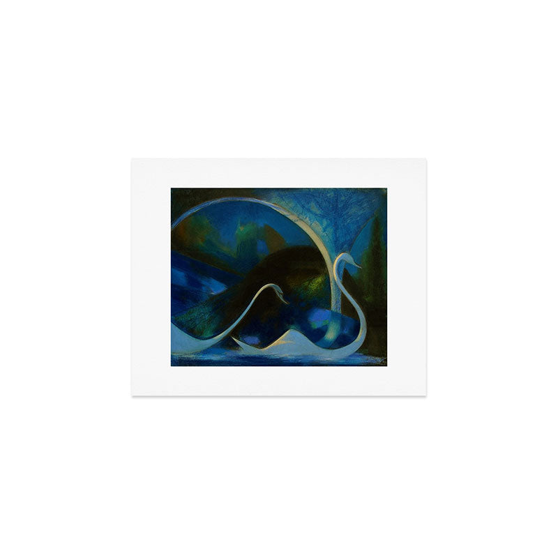 Swans (Night) Central Park, Gapstow Bridge New York by Joseph Stella Art Print