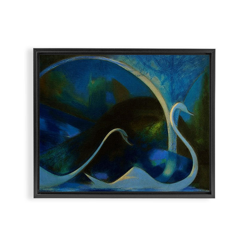 Swans (Night) Central Park, Gapstow Bridge New York by Joseph Stella Framed Canvas Print Gallery Image 3