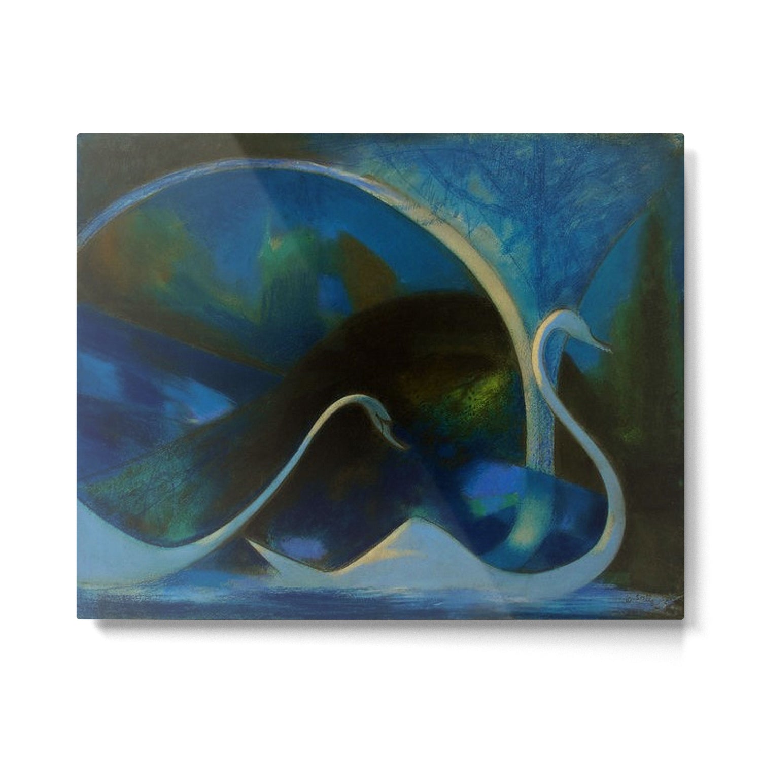 Swans (Night) Central Park, Gapstow Bridge New York by Joseph Stella Metal Print Gallery Image 6