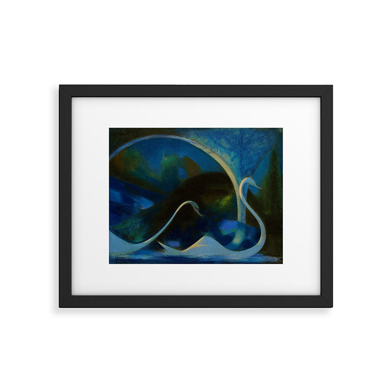 Swans (Night) Central Park, Gapstow Bridge New York by Joseph Stella Framed Art Print Gallery Image 4