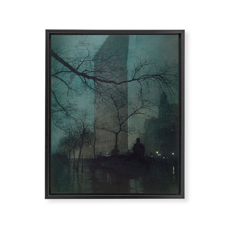 The Flatiron building New York twilight blue dreamscape photograph by Edward Steichen Framed Canvas Print Gallery Image 8
