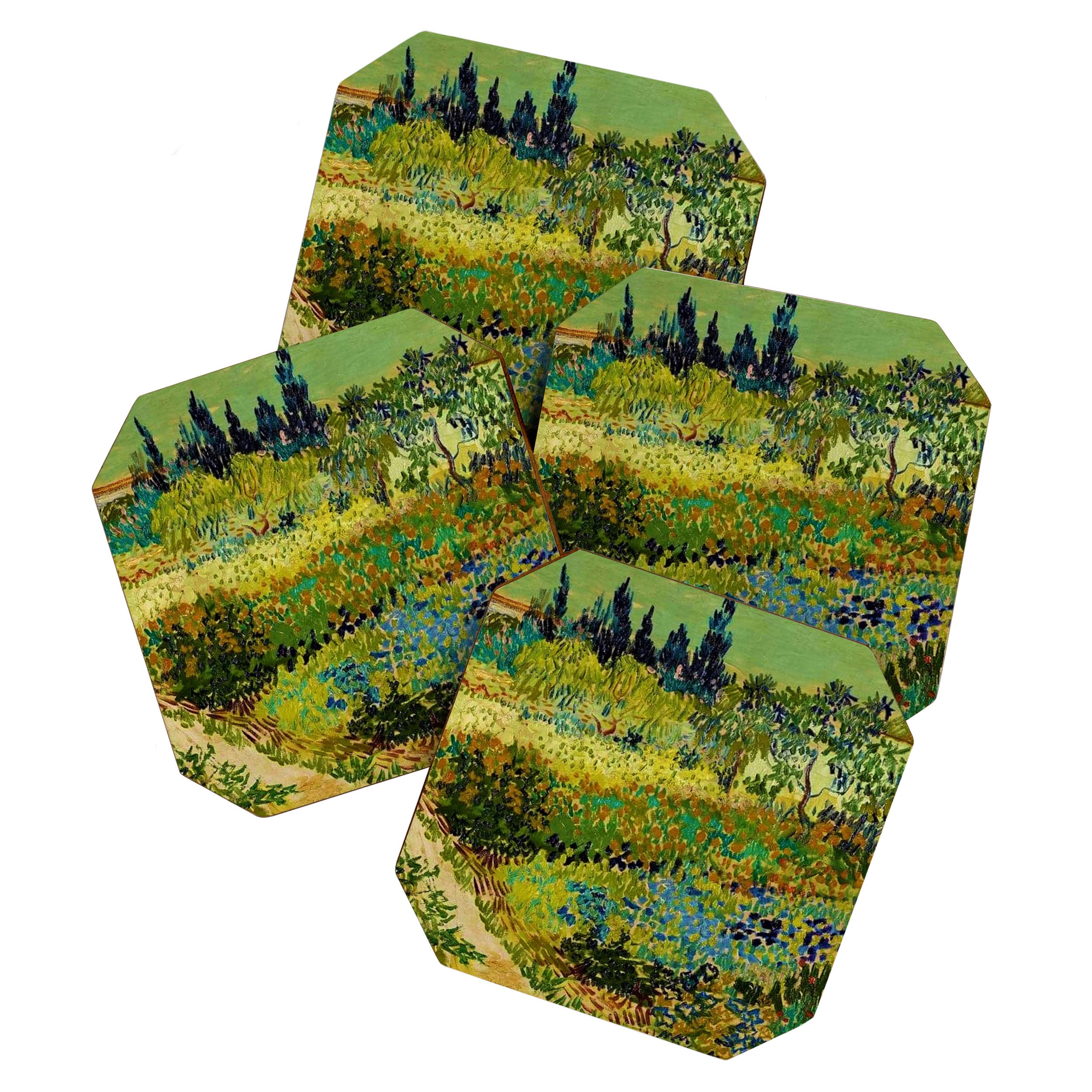 The Garden at Arles, France by Vincent Van Gogh Coaster Gallery Image 1