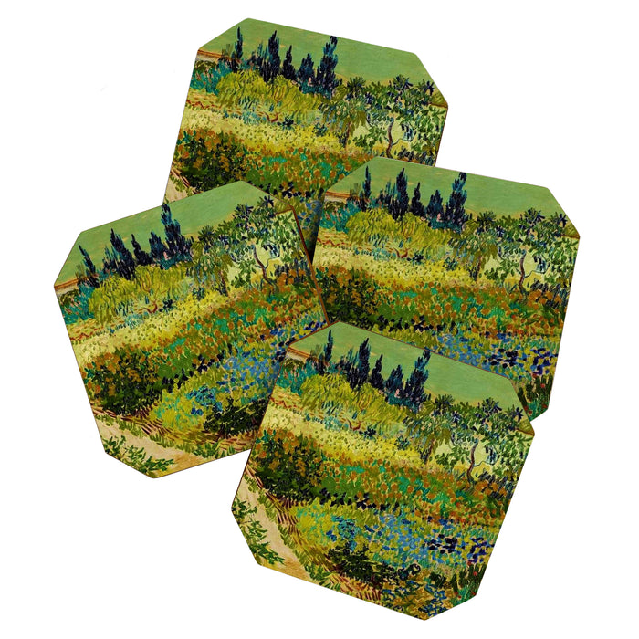 The Garden at Arles, France by Vincent Van Gogh Coaster Gallery Image 1