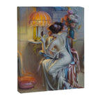 The looking glass colorful female portrait still life painting by Delphin Enjolras  Canvas Print Gallery Image 8