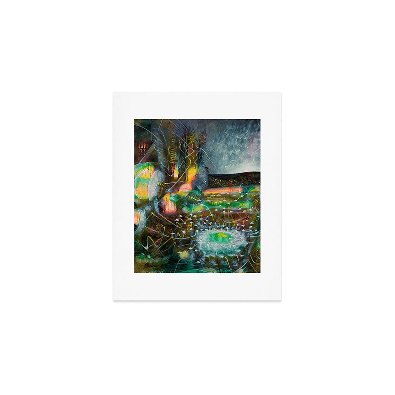 To Cover the Earth with a New Dew, Northern Lights fantastical landscape painting by Robert Matta Art Print Gallery Image 1