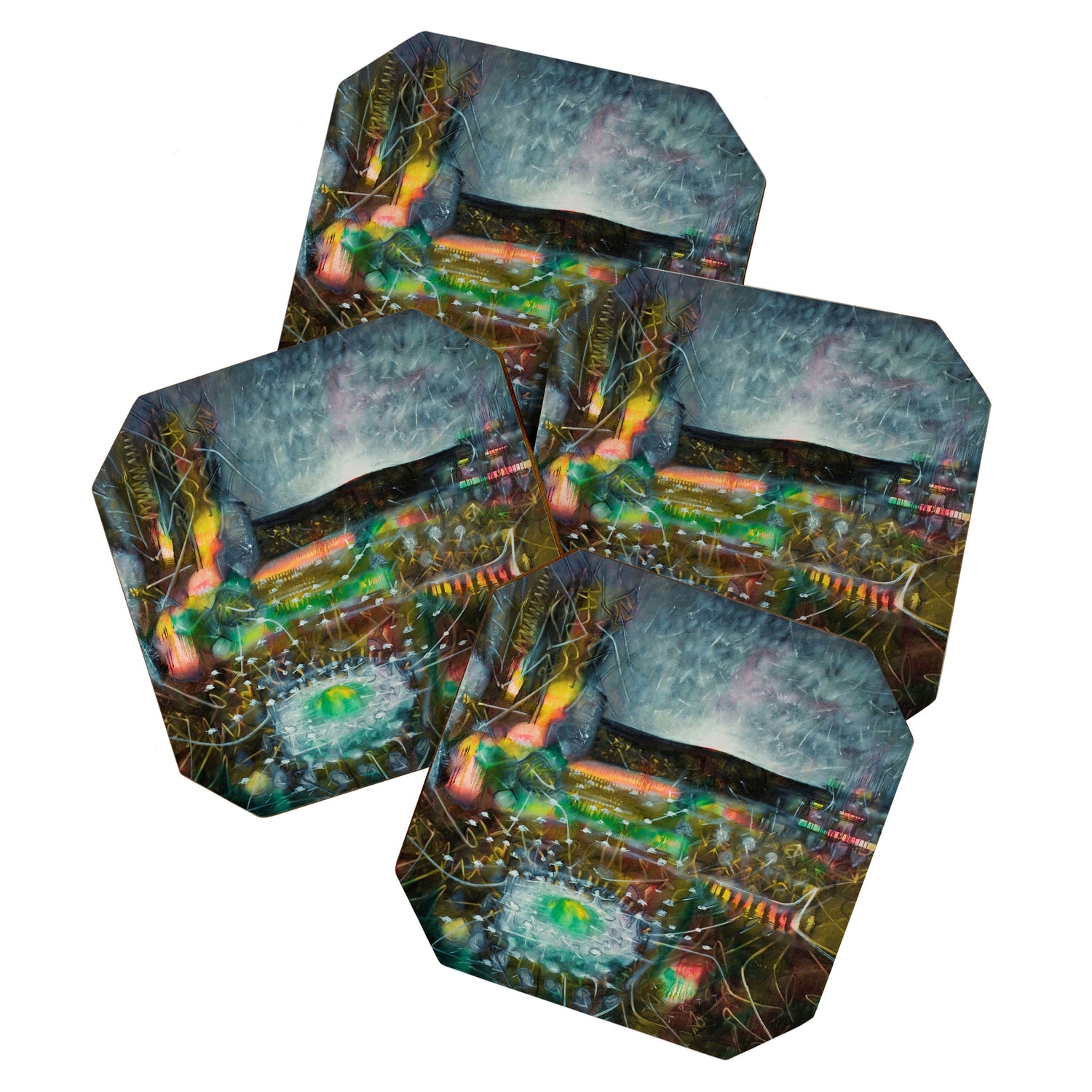 To Cover the Earth with a New Dew, Northern Lights fantastical landscape painting by Robert Matta Coaster Gallery Image 1
