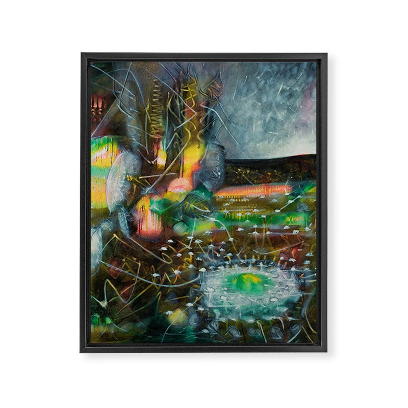 To Cover the Earth with a New Dew, Northern Lights fantastical landscape painting by Robert Matta Framed Canvas Print Gallery Image 8