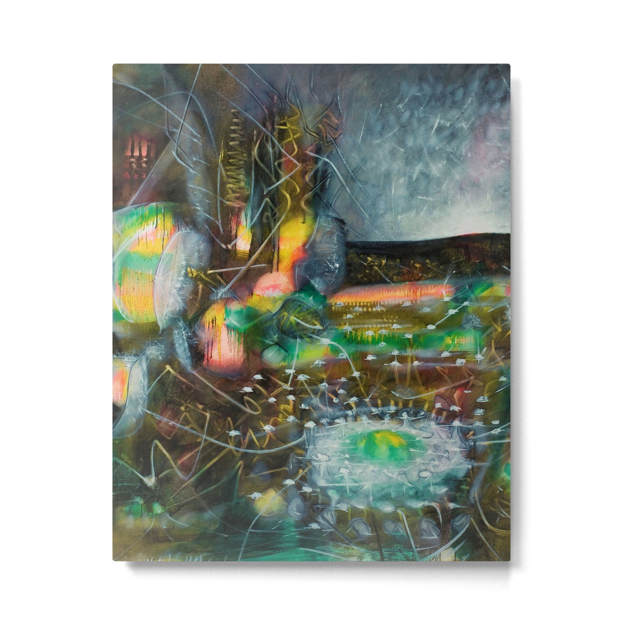 To Cover the Earth with a New Dew, Northern Lights fantastical landscape painting by Robert Matta Metal Print Gallery Image 6