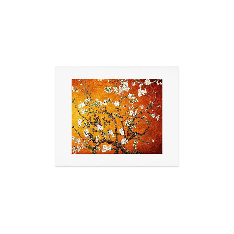 Vincent van Gogh Blossoming Almond Tree (Almond Blossoms) Orange Sky Art Print Gallery Image 1