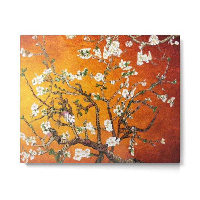 Vincent van Gogh Blossoming Almond Tree (Almond Blossoms) Orange Sky Metal Print Gallery Image 1