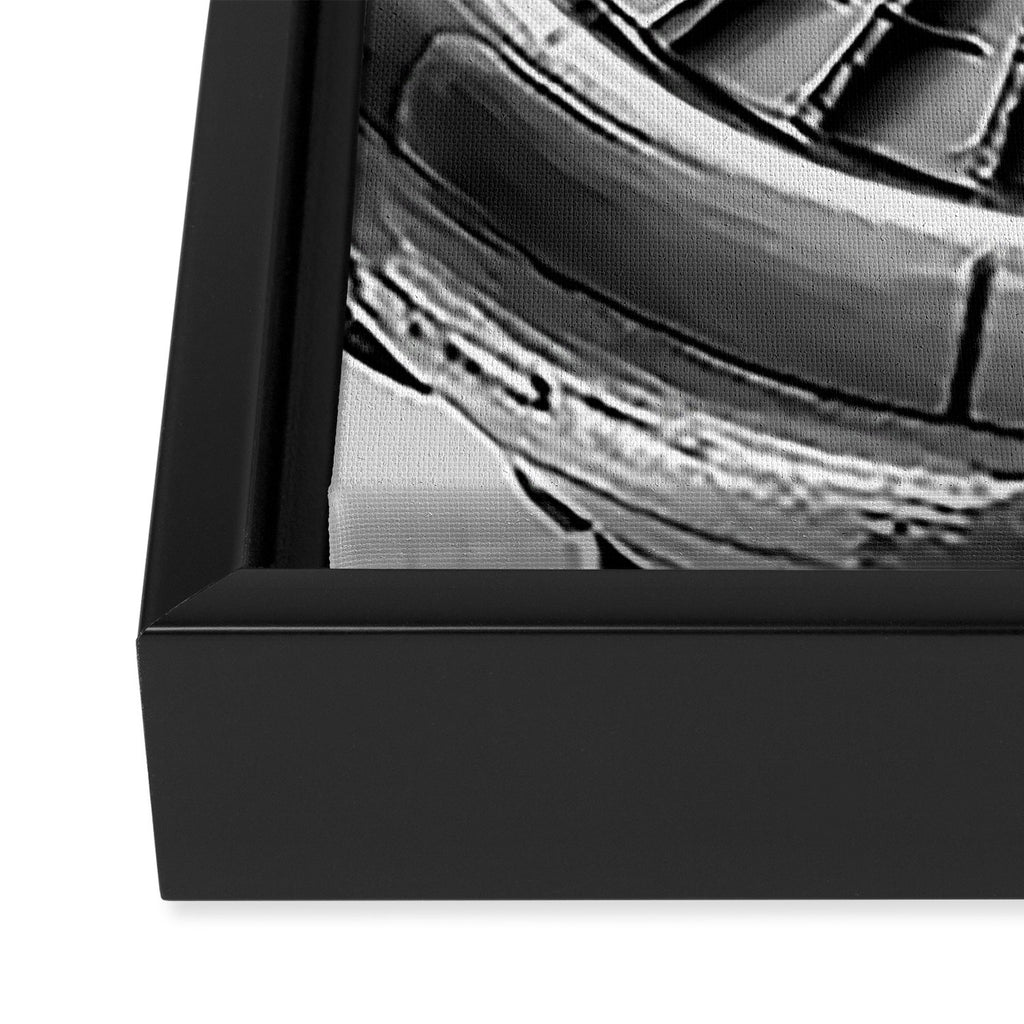 Vintage Airplane Turbine Engine Black and White Photography / black and white photographs Framed Canvas Print Gallery Image 3