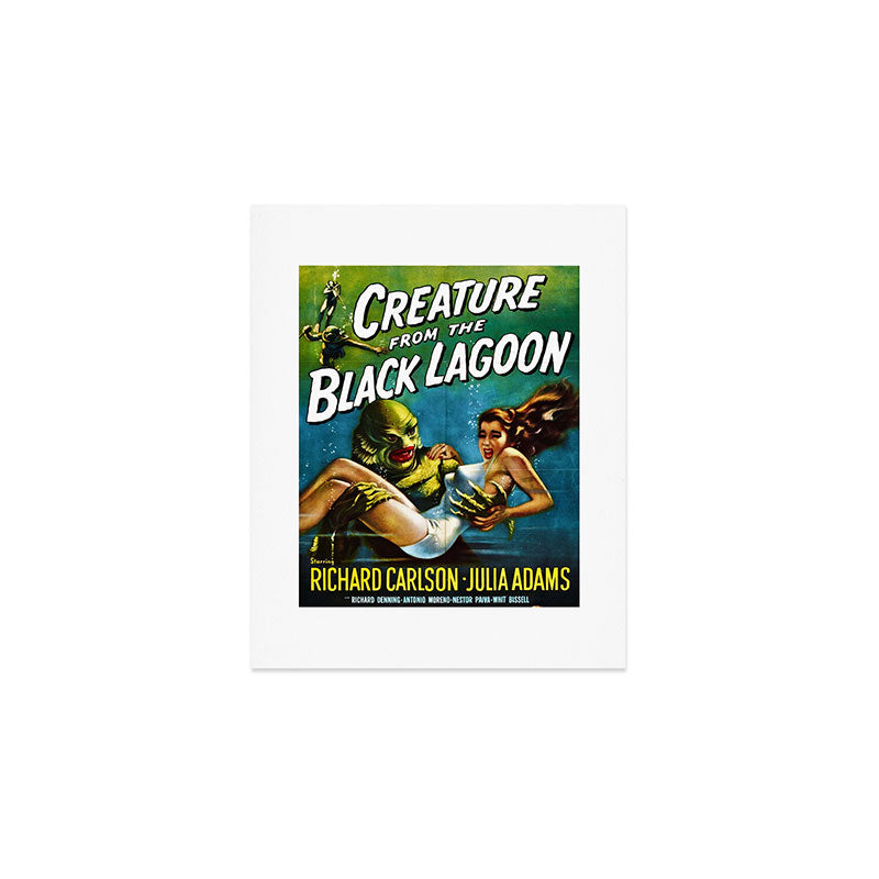 Vintage Creature from the Black Lagoon horror movie lobby theatrical poster card No. 2 green Art Print Gallery Image 1