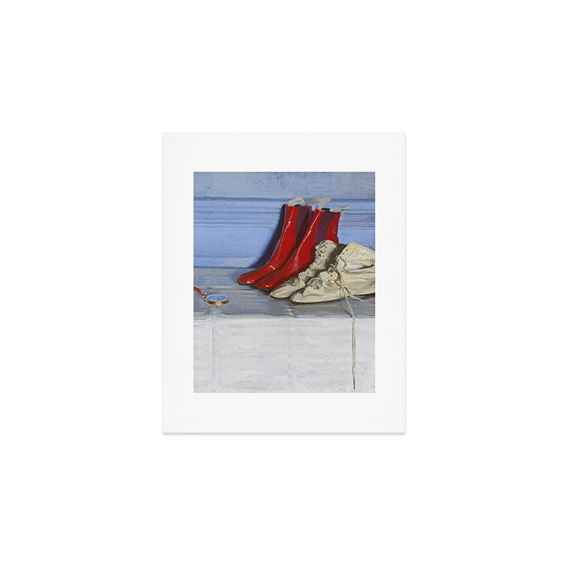 William Nicholson - Miss S's Boots (1919) still life fashion portrait painting Art Print Gallery Image 1