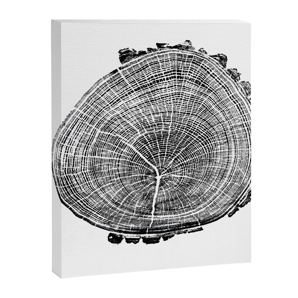 Eastern Ash - Tree ring ink woodblock print Canvas Print Gallery Image 6