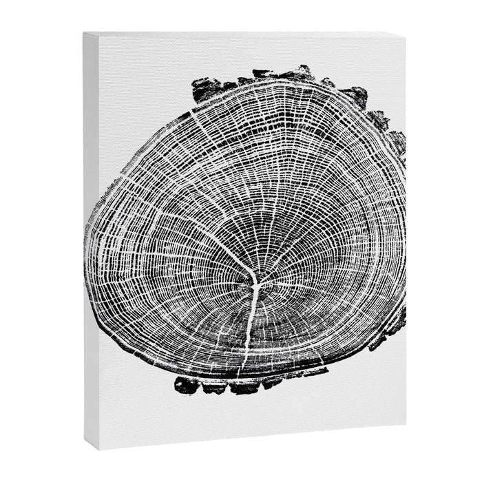 Eastern Ash - Tree ring ink woodblock print Canvas Print Gallery Image 1
