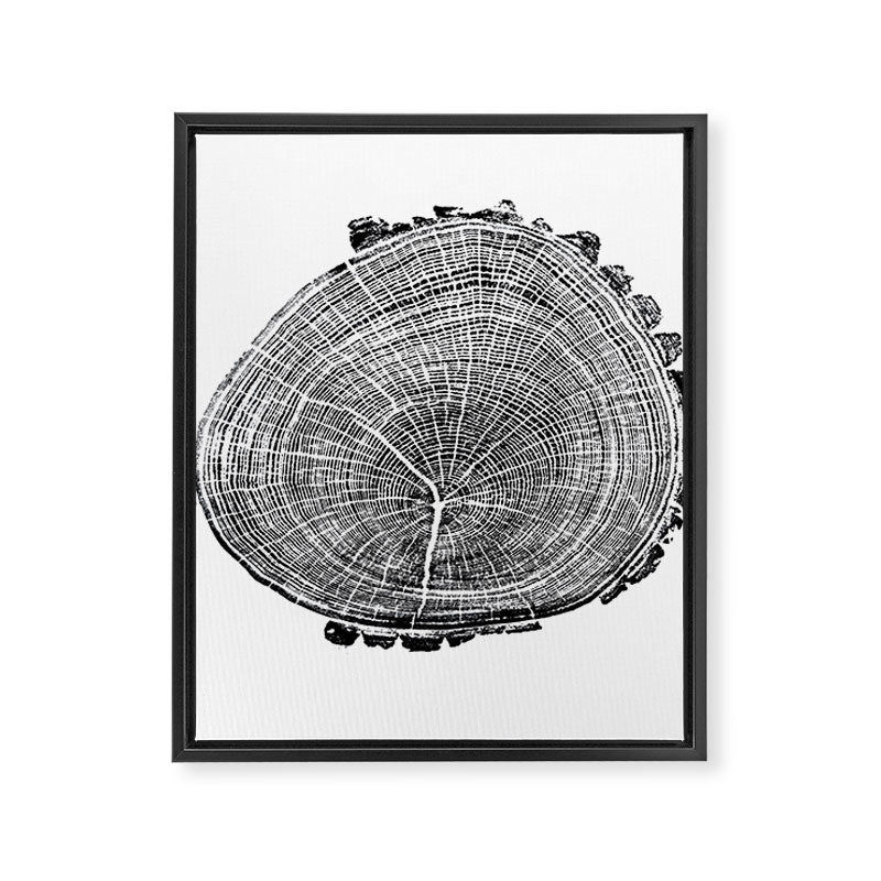 Eastern Ash - Tree ring ink woodblock print Framed Canvas Print Gallery Image 6