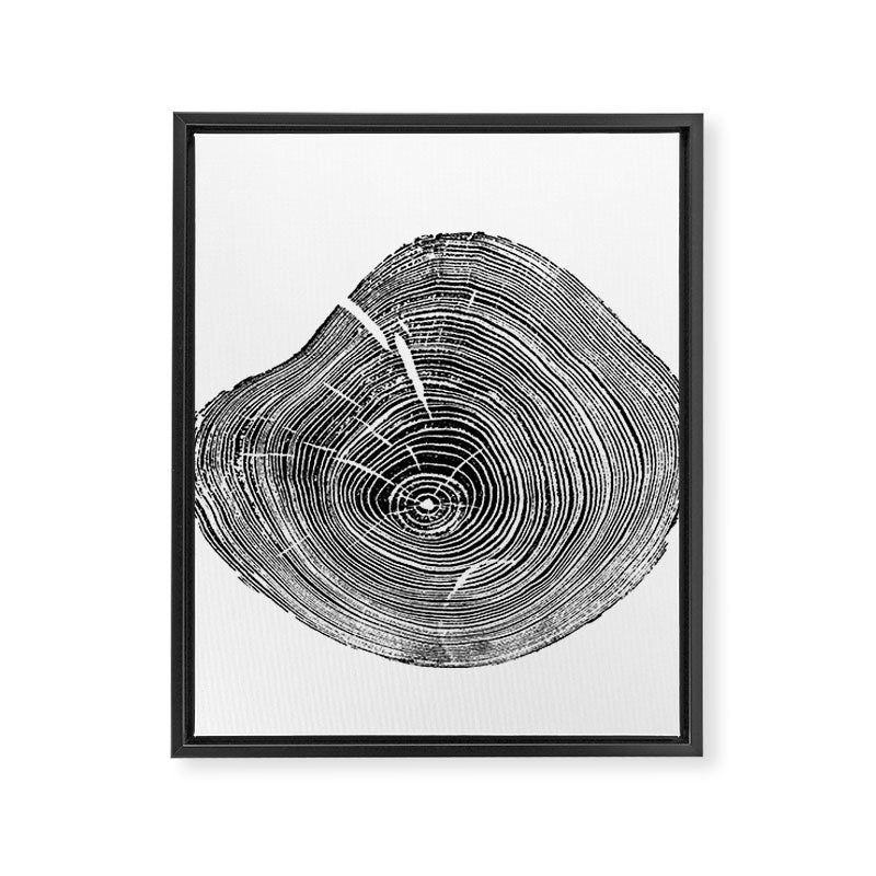 Loblolly Pine - Tree ring ink woodblock print Framed Canvas Print Gallery Image 6