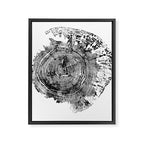 Old Oak - Tree ring ink woodblock print Framed Canvas Print Gallery Image 6