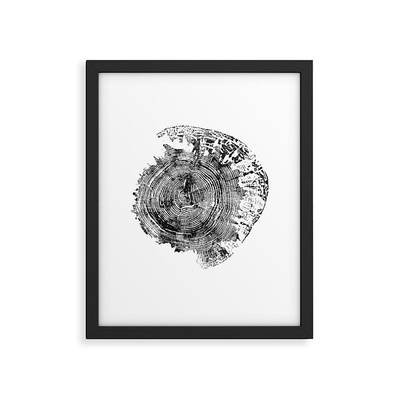 Old Oak - Tree ring ink woodblock print Framed Art Print Gallery Image 5