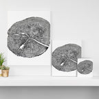 Shenandoah National Park, Oak - Tree ring ink woodblock print  Canvas Print Gallery Image 3