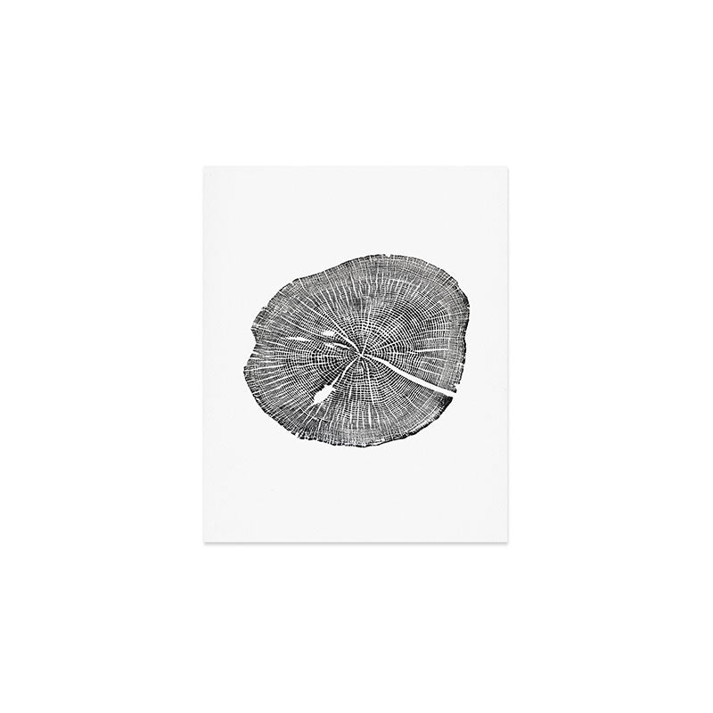 Shenandoah National Park, Oak - Tree Ring Ink Woodblock Print Art Print