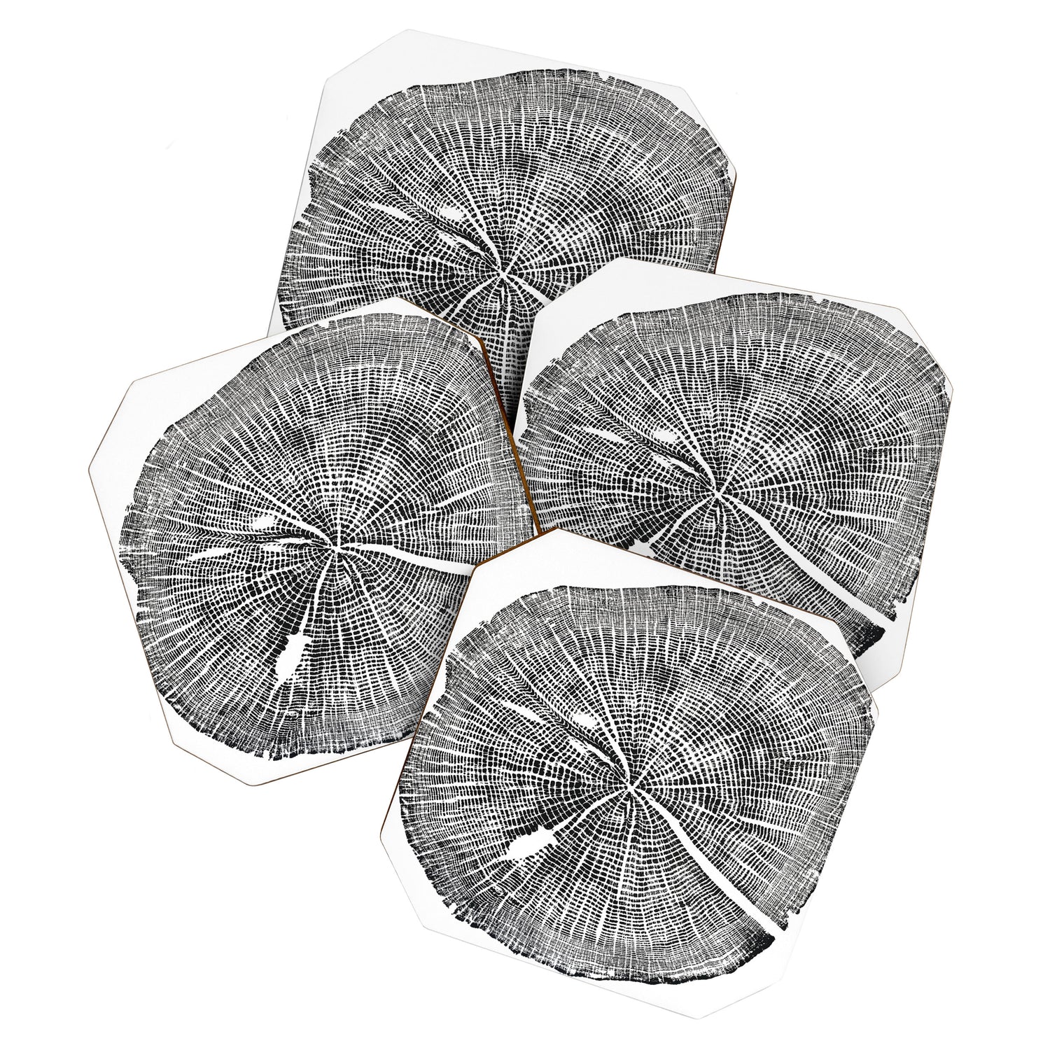 Shenandoah National Park, Oak - Tree ring ink woodblock print  Coaster Gallery Image 1