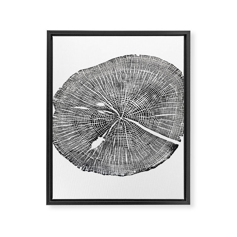 Shenandoah National Park, Oak - Tree ring ink woodblock print  Framed Canvas Print Gallery Image 3