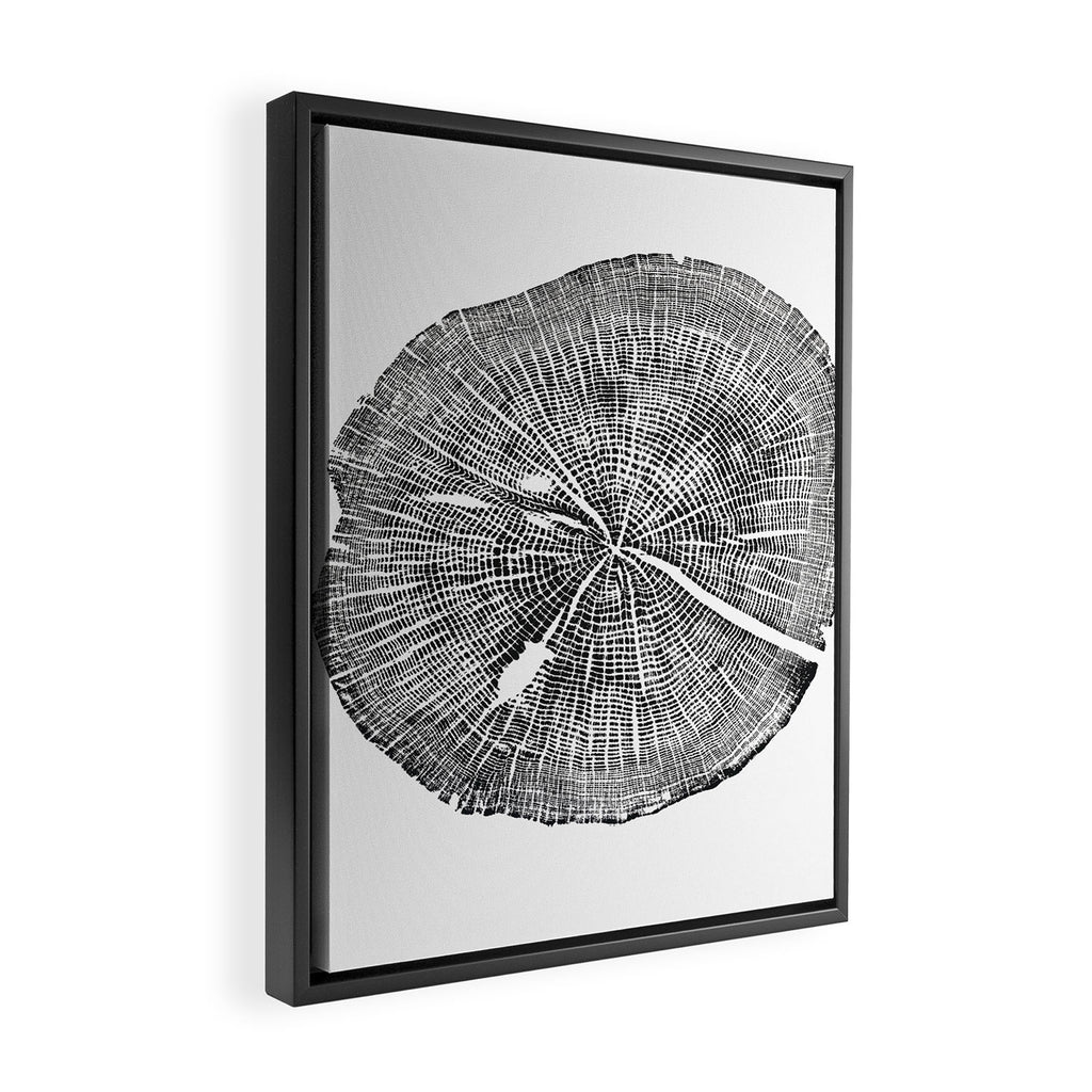 Shenandoah National Park, Oak - Tree ring ink woodblock print  Framed Canvas Print Gallery Image 2