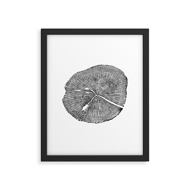 Shenandoah National Park, Oak - Tree ring ink woodblock print  Framed Art Print Gallery Image 1