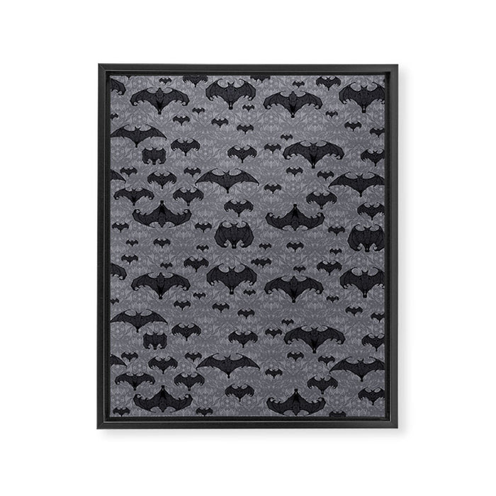 Balinese Bat Colony Print - Gray Framed Canvas Print Gallery Image 1