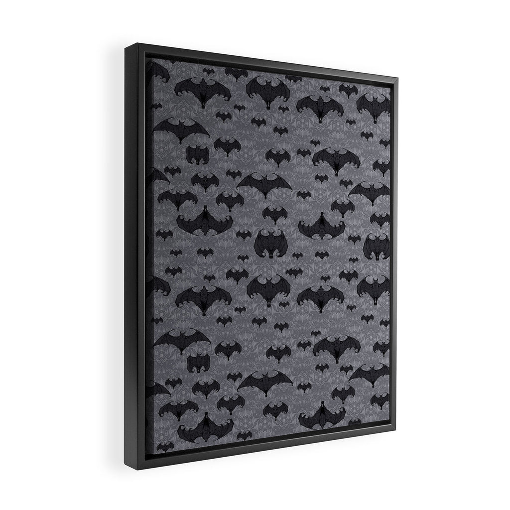 Balinese Bat Colony Print - Gray Framed Canvas Print Gallery Image 2