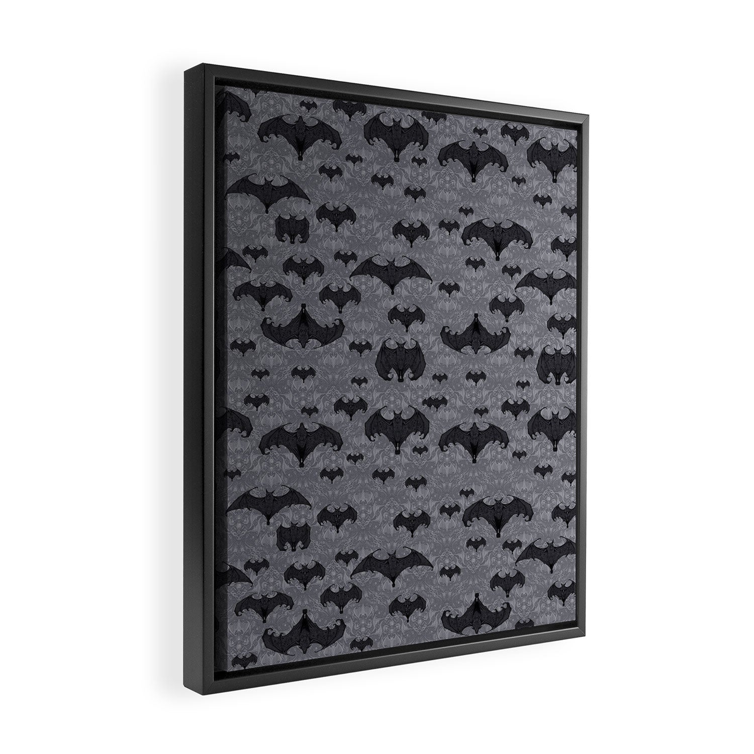 Balinese Bat Colony Print - Gray Framed Canvas Print Gallery Image 2