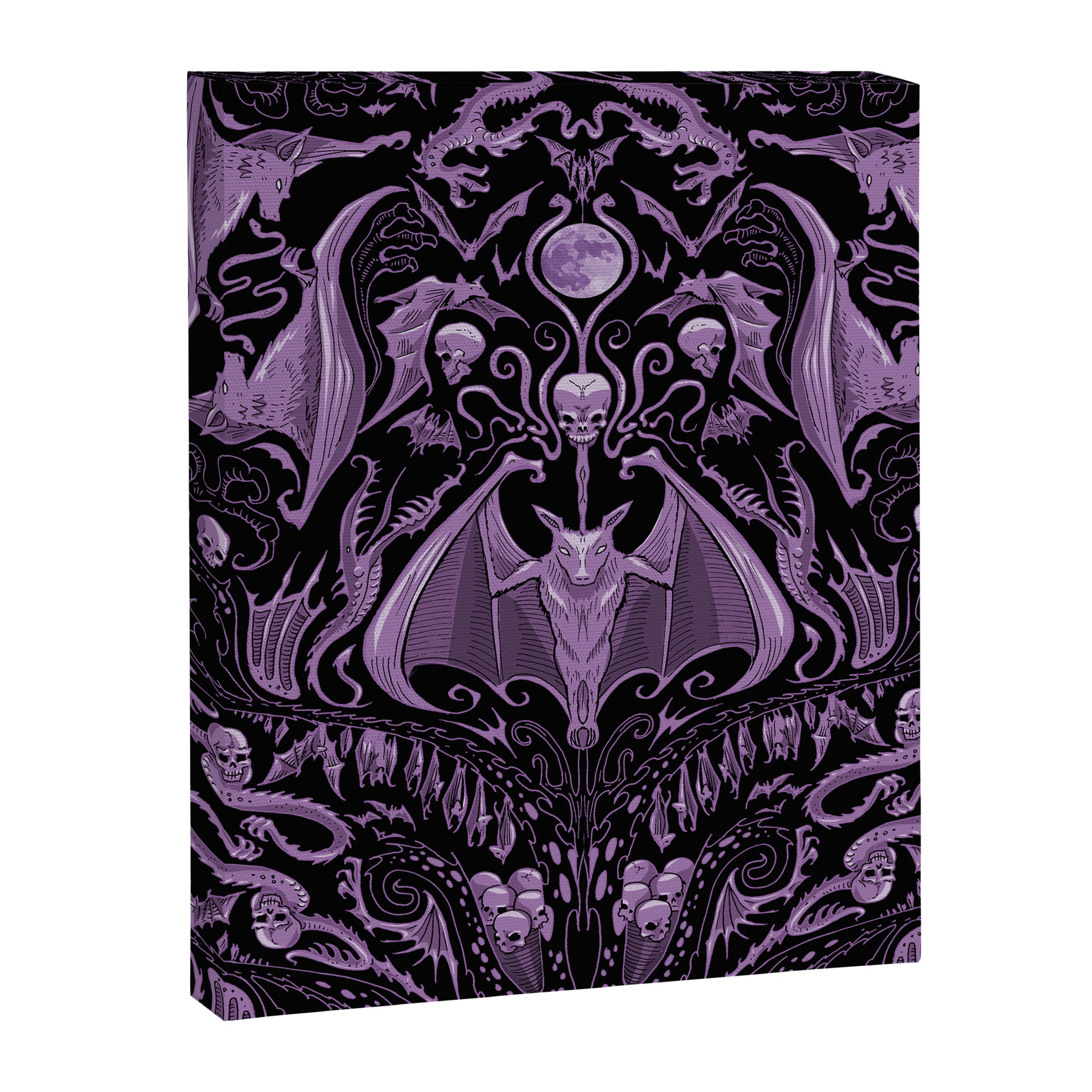 Bats and Beasts (Purple) Canvas Print Gallery Image 6