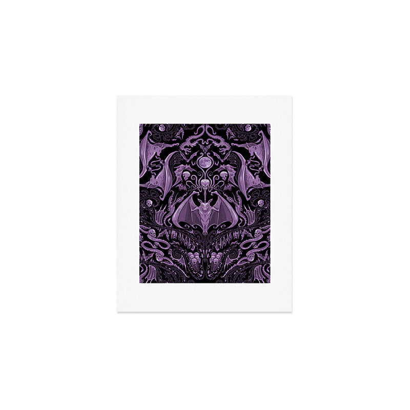 Bats and Beasts (Purple) Art Print Gallery Image 1