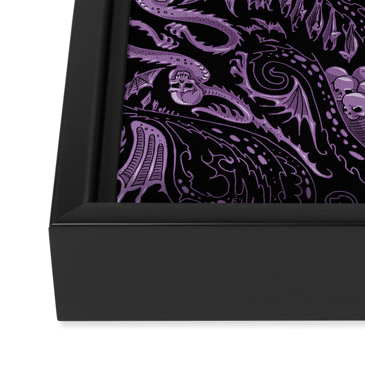 Bats and Beasts (Purple) Framed Canvas Print Gallery Image 3
