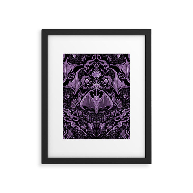 Bats and Beasts (Purple) Framed Art Print Gallery Image 5