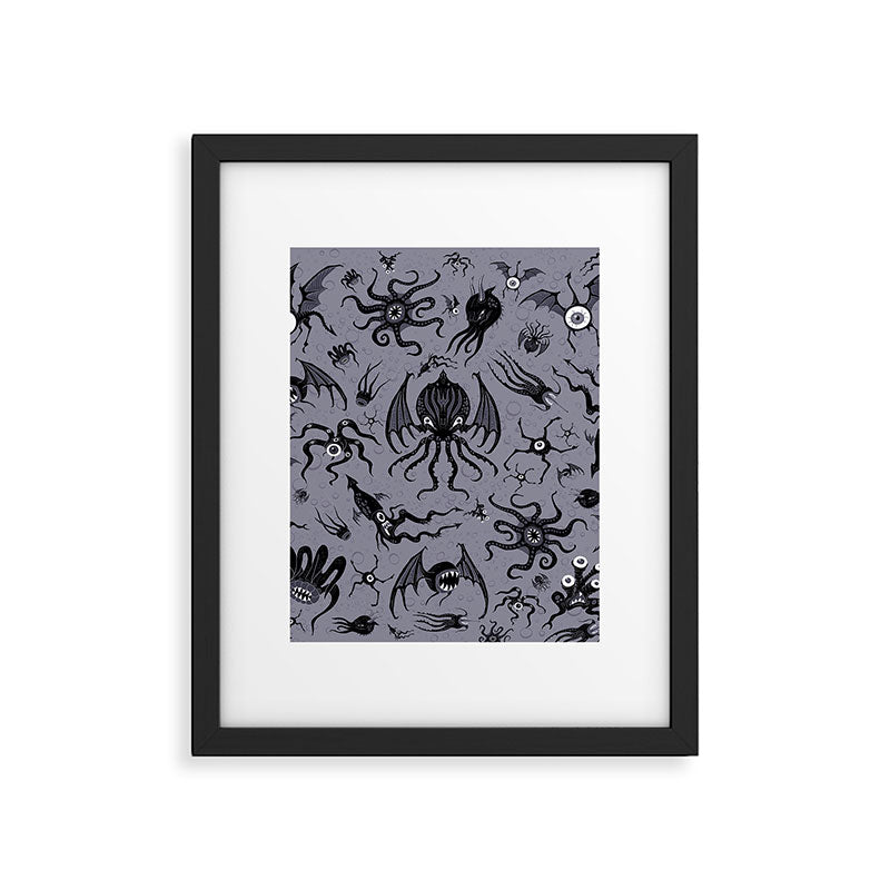 Cosmic Horror Critters in Twilight Zone Glow Framed Art Print Gallery Image 6