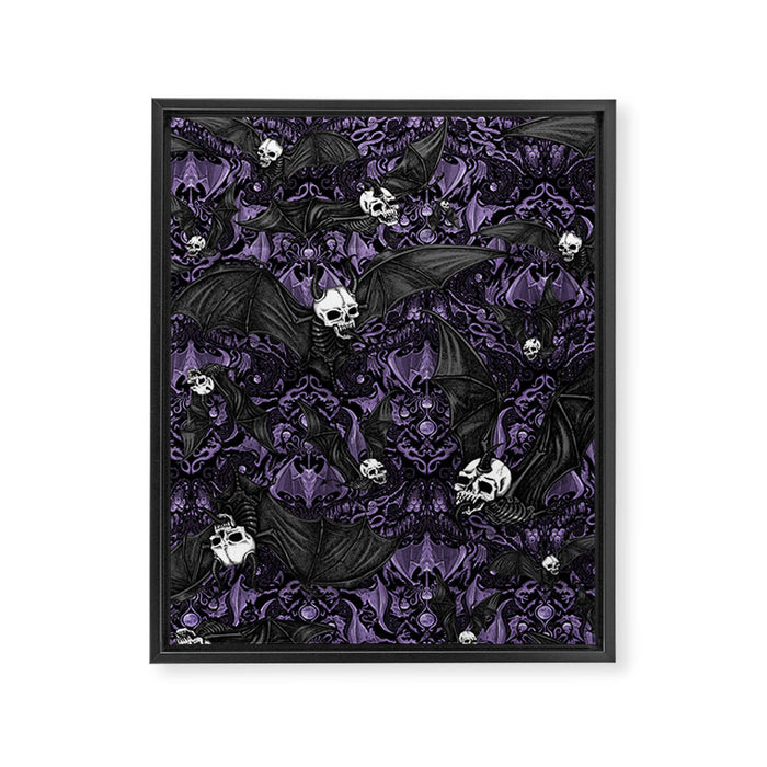 Skelebats - Royal Purple Framed Canvas Print Gallery Image 1