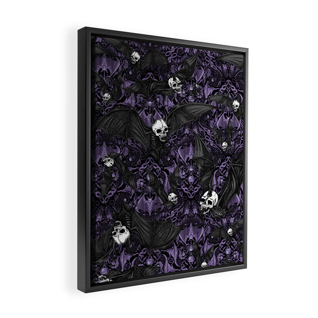 Skelebats - Royal Purple Framed Canvas Print Gallery Image 2