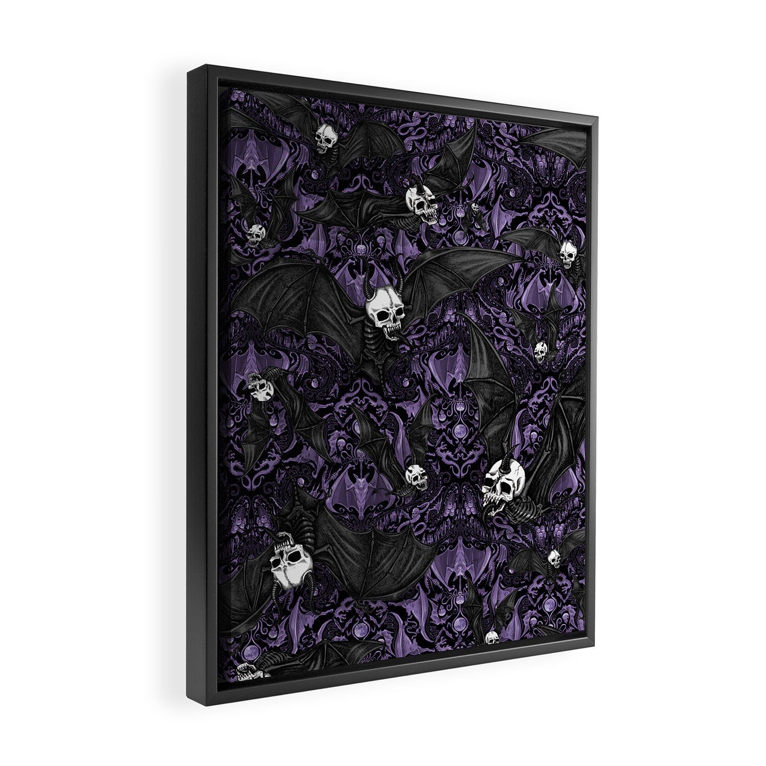 Skelebats - Royal Purple Framed Canvas Print Gallery Image 2