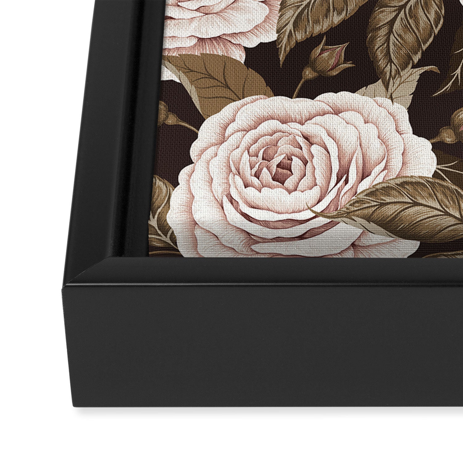 A Realm Of Roses - Dark Academia Pink Framed Canvas Print Gallery Image 3