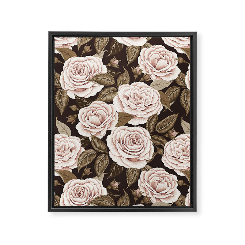 A Realm Of Roses - Dark Academia Pink Framed Canvas Print Gallery Image 6