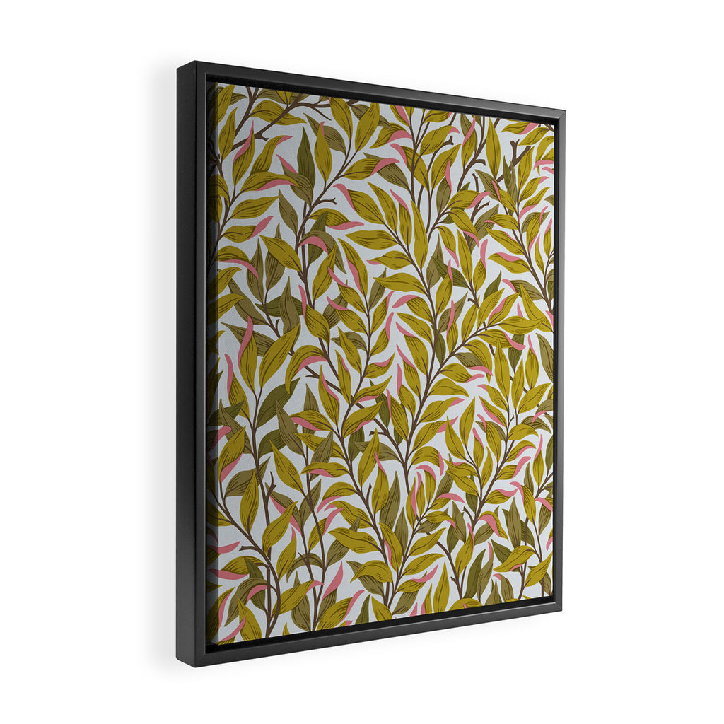 Autumn Botnica Foliage in Green Framed Canvas Print Gallery Image 2