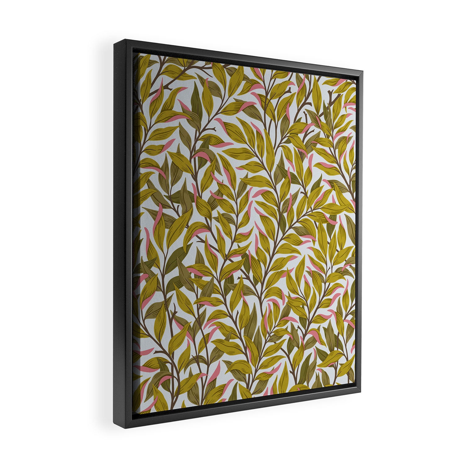 Autumn Botnica Foliage in Green Framed Canvas Print Gallery Image 2