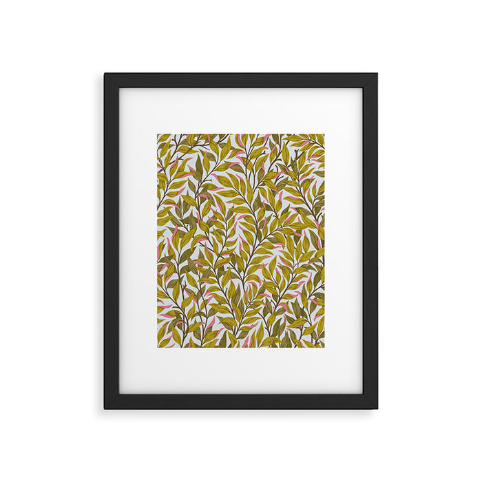 Autumn Botnica Foliage in Green Framed Art Print Gallery Image 1